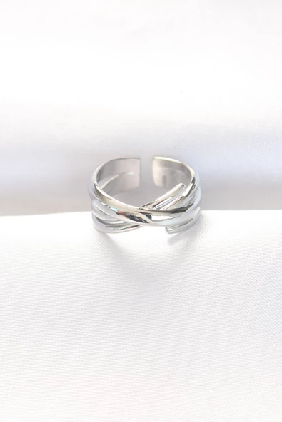 Kalın Silver Renk Ayarlanabilir Yüzük TJ-BYK3102 ürün görseli 1