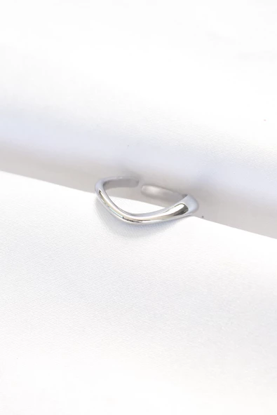 Yassı Silver Renk Ayarlanabilir Yüzük TJ-BYK3100 ürün görseli 1