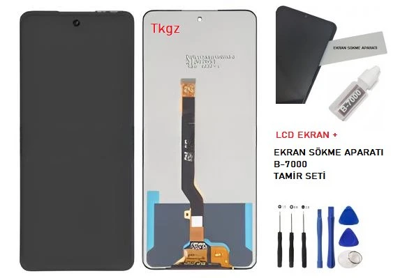 Infinix HOT 20 Lcd Ekran Dokunmatik Orijinal Kalite + B-7000 + TAMİR SETİ ürün görseli 1