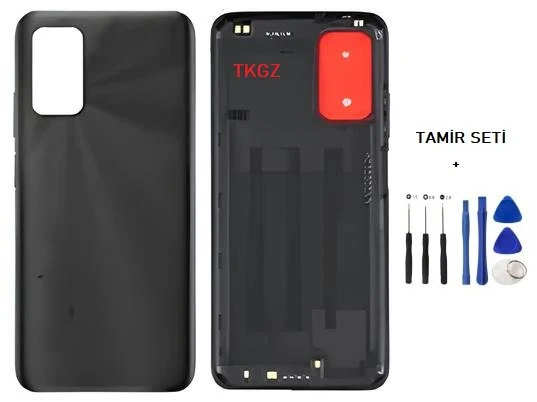 Xiaomi Redmi 9T FULL Kasa Arka Kapak Yan Tuş Takımı SİYAH - TAMİR SETİ ürün görseli 1