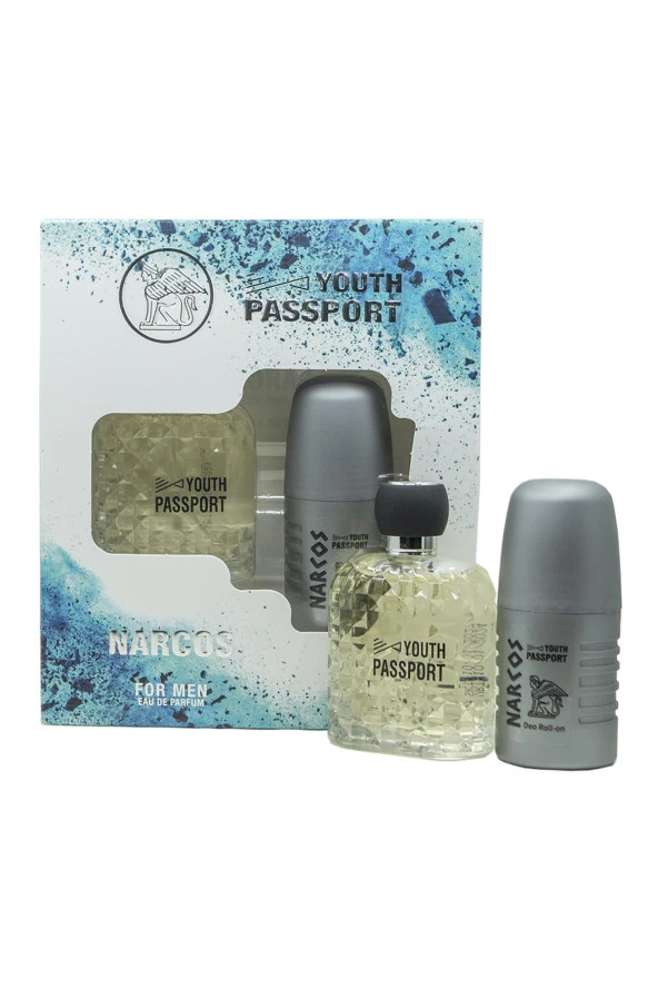 Youth Passport Men Edp 100ml + 60ml  Deo Roll-On  Erkek Parfüm Seti Narcos ürün görseli 1