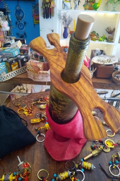 Ahşap Kadeh Bardak Tutacağı Zeytin Ağacı ürün görseli 1