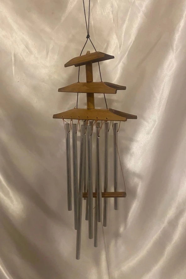Deprem Zili Çanı Rüzgar Çanı Zili Feng Shui Ejderha Yılı Koruma Şık Borulu Bambu Katlı Pagoda ürün görseli 1