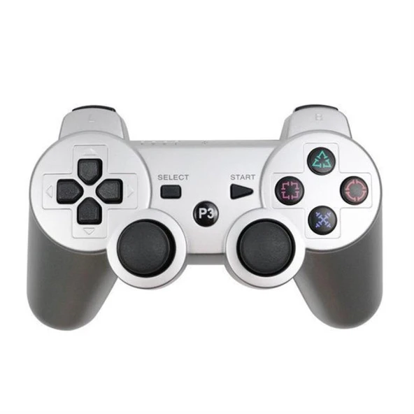 Cosmostech P3 Doubleshock PS3 Playstation 3 için Uyumlu Kablosuz Titreşimli Oyun Kolu Gamepad Joystick Controller Gümüş ürün görseli 1