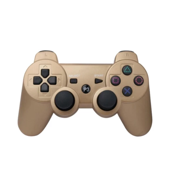 Cosmostech P3 Doubleshock PS3 Playstation 3 için Uyumlu Kablosuz Titreşimli Oyun Kolu Gamepad Joystick Controller Gold ürün görseli 1