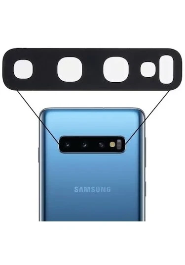 Samsung Uyumlu Galaxy S10 Plus Kamera Camı Siyah ürün görseli 1