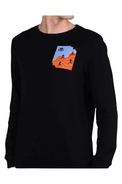 Kappa 361G7PW005 Authentic Graphik Virl Tk Erkek Sweatshirt - Resim 5