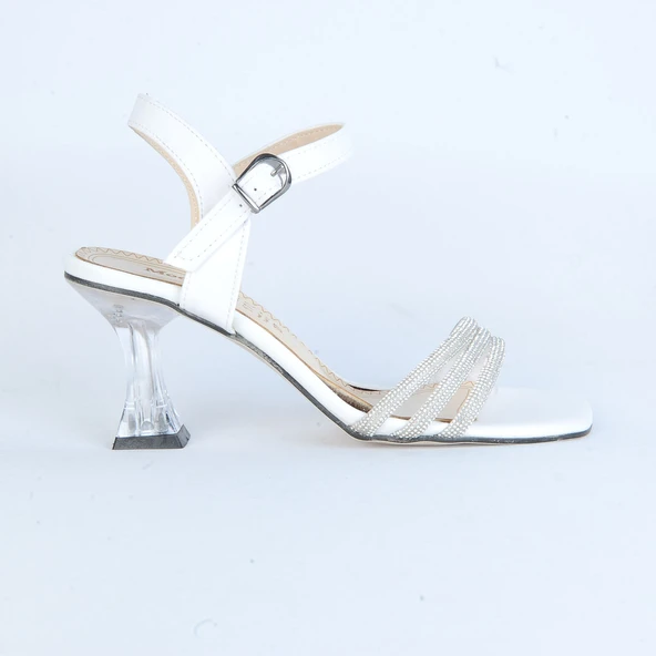 Moda Ayakkabı 01128 Ayışığı 7Cm Topuklu Kadın Sandalet ürün görseli 1