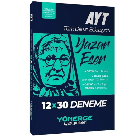 Yönerge Yayınları YKS AYT Türk Dili ve Edebiyatı Yazar Eser 12x30 Deneme ürün görseli 1