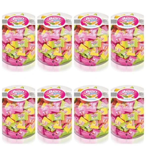 Elvan İbon Sütlü Meyveli Şeker 1kg x 8 Adet ürün görseli 1