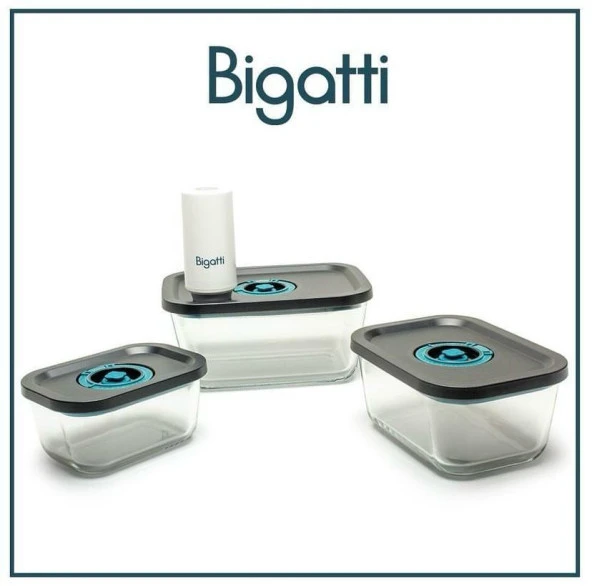 Bigatti 04P0 4'lü Vakumlu Saklama Kabı Seti Siyah ürün görseli 1