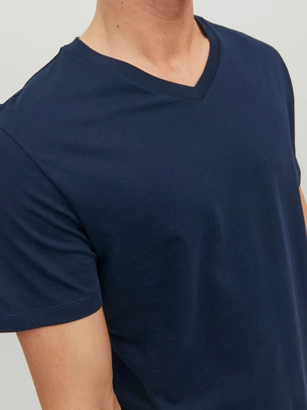 JACK JONES Erkek V Yaka Basic Tişört 12156102 - Resim 6