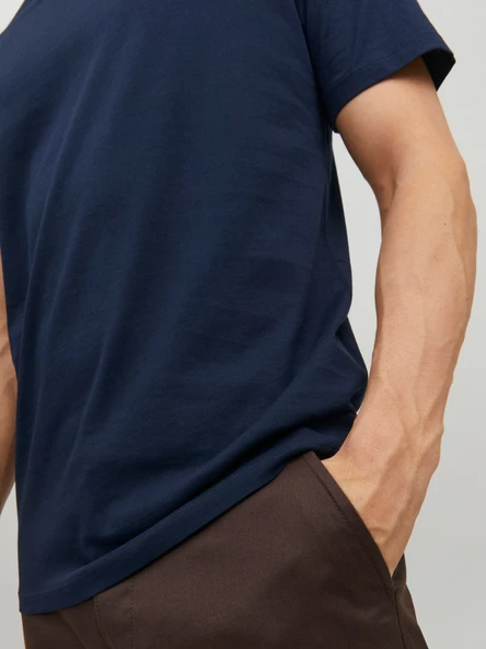 JACK JONES Erkek V Yaka Basic Tişört 12156102 - Resim 5