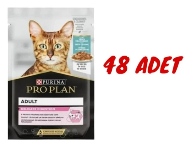Pro Plan Pouch Sos İçinde Okyanus Balıklı Yetişkin Kedi Konservesi 85 Gr X 48 Adet ürün görseli 1