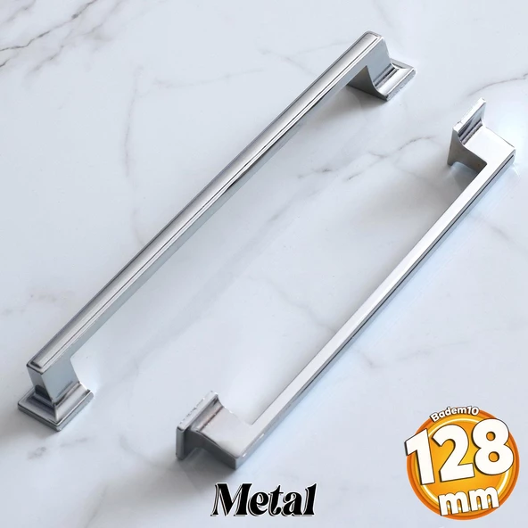 Gama 128 mm Krom Kulp Metal Mutfak Dolabı Mobilya Çekmece Dolap Kulpları Kapak Kulbu Kulpu 12.8 cm ürün görseli 1