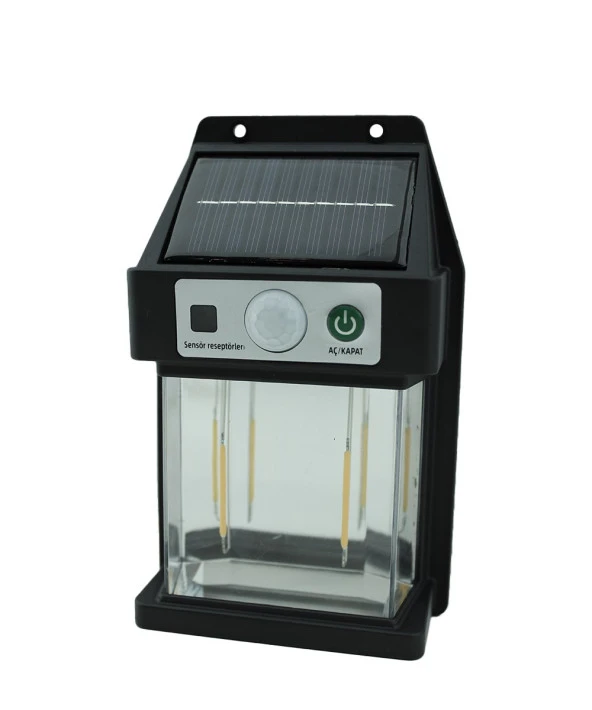 10 W. Solar / Güneş Enerjili Sensörlü Led Duvar Fener Aplik 3200K - Sarı Işık ürün görseli 1