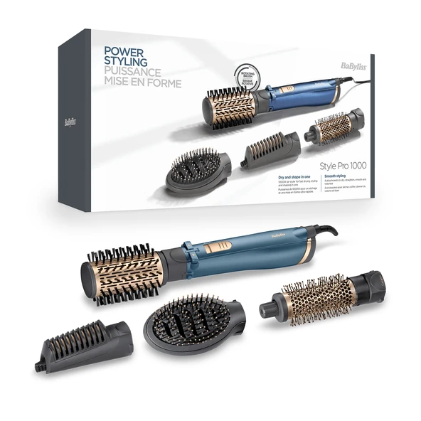 Babyliss As965e Stylepro 1000W Döner Başlıklı Hava Üflemeli Saç Şekillendirici Seti ürün görseli 1