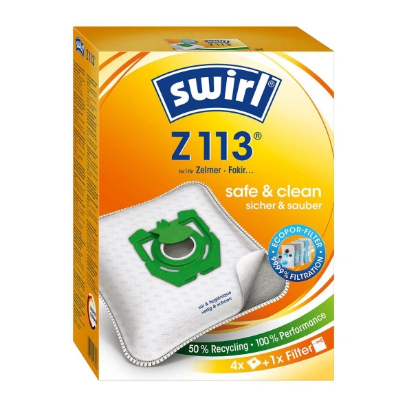 Swirl Z 113 EcoPor Fakir, Zelmer Elektrikli Süpürgeler için Toz Torbası ürün görseli 1