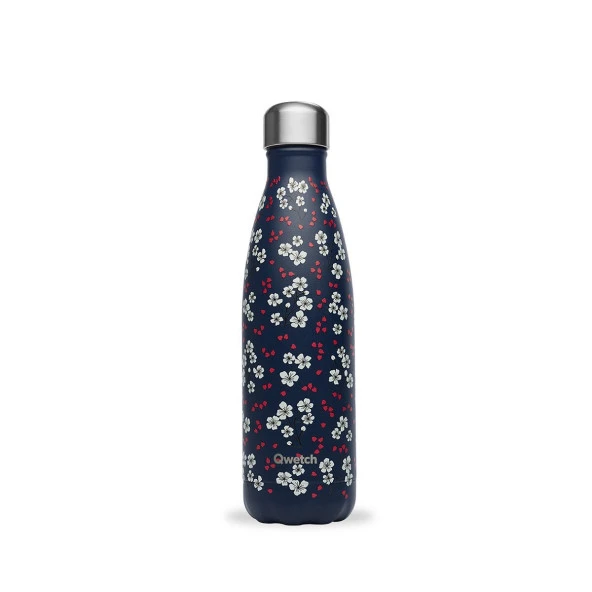 Qwetch QD3470 Çiçek Desenli Isı Yalıtımlı 500ml Termos - Lacivert ürün görseli 1