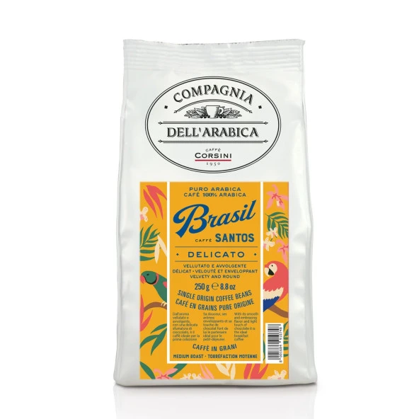 Caffe Corsini Brezilya Santos %100 Arabica Çekirdek Kahve 250GR ürün görseli 1