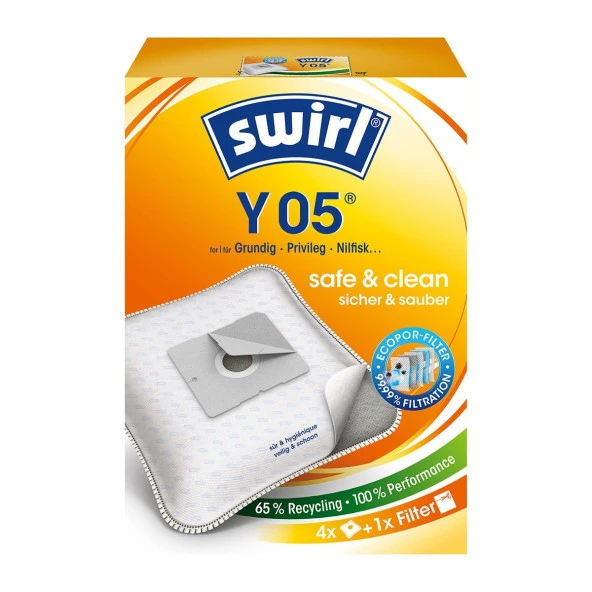 Swirl Y05 EcoPor Elektrikli Süpürge Toz Torbası ürün görseli 1