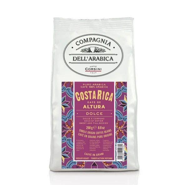 Caffe Corsini Kosta Rika Altura %100 Arabica Çekirdek Kahve 250GR ürün görseli 1