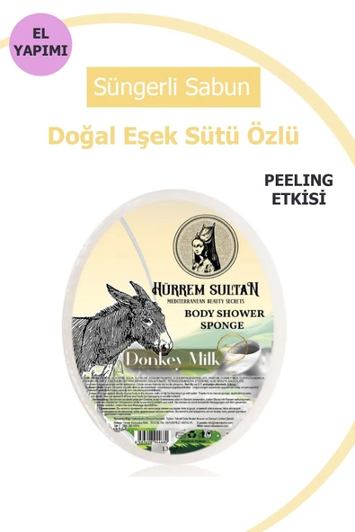 Hürrem Sultan Doğal Eşek Sütlü Süngerli Sabun 130 Gr ürün görseli 1