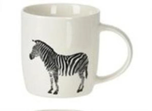 TANTİTONİ SIAKI SİYAH-BEYAZ HAYVANLI MUG ZEBRA 350 ML ürün görseli 1