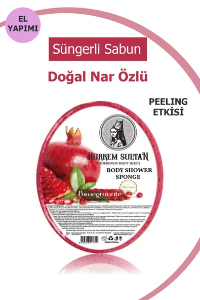 Hürrem Sultan Doğal Nar Özlü Süngerli Sabun 130 Gr ürün görseli 1