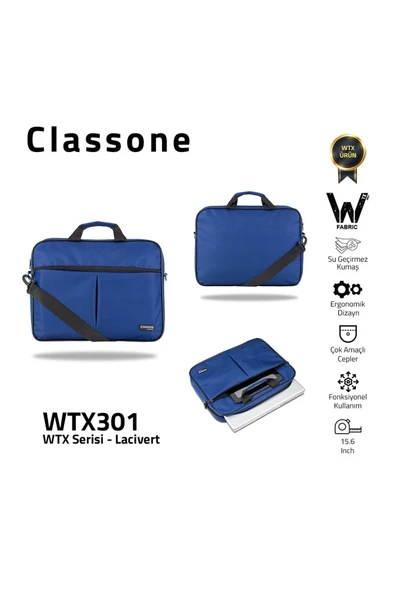 Classone WTX301 WTXpro Serisi 15.6 inch Uyumlu Su Geçirmez Kumaş Macbook, Laptop , Notebook El ürün görseli 1