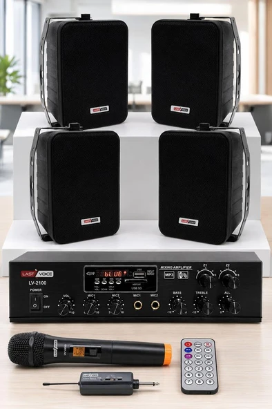 Lastvoice Black Large Plus Paket-3 Hoparlör ve Anfi Anons Ses Sistemi Seti ürün görseli 1