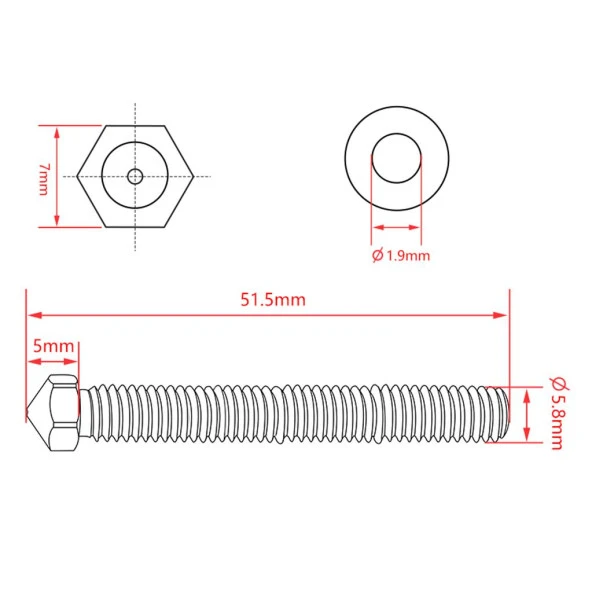E3D Super Volcano Nozzle 1.75mm(0.4mm) - Resim 3