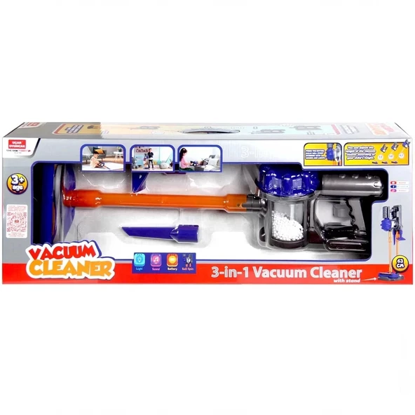 Vacuum Cleaner Pilli Kablosuz Oyuncak Dikey Standlı Elektrik Süpürgesi - 0282U ürün görseli 1