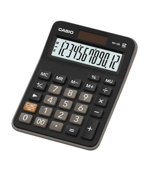 Casio MX-12B 12 Haneli Masaüstü Hesap Makinesi Büyük Ekran Çift Güç Kaynaklı Ofis Tipi Hesap Makinesi ürün görseli 1