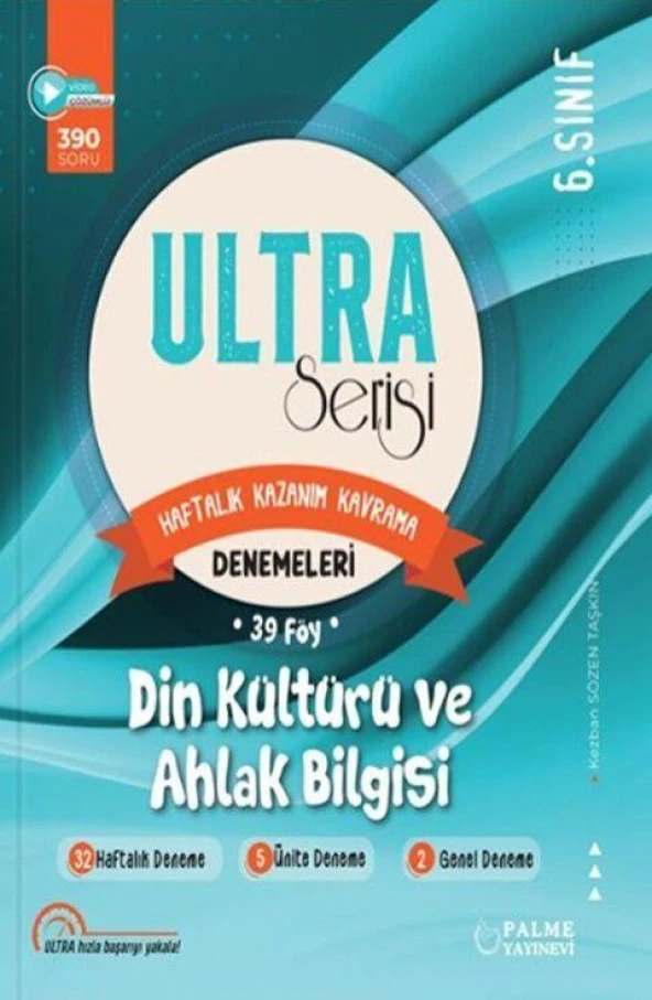 6. Sınıf Din Kültürü ve Ahlak Bilgisi Ultra Serisi Denemeleri 39 Föy Palme Yayınları ürün görseli 1