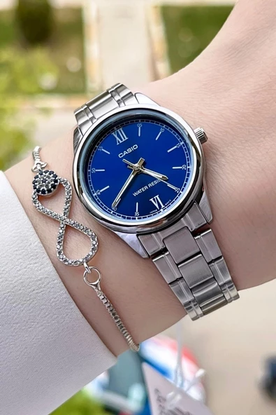 Casio CSISTE26 Kadranı Lacivert Kordonu Gümüş Renk Hediye Paketli Kadın Kol Saati ürün görseli 1