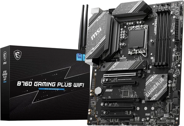MSI B760 GAMING PLUS WIFI D5 M.2 HDMI DP LAN WİFİ MATX 1700P ürün görseli 1