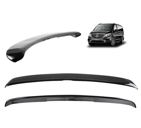 AUTOGP Mercedes vito bagaj üstü spoiler siyah boyalı plastik 2015+ ürün görseli 1