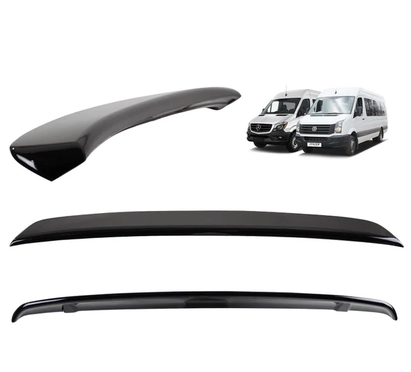 AUTOGP Mercedes sprinter bagaj üstü spoiler siyah boyalı plastik 2006 / 2018 ürün görseli 1