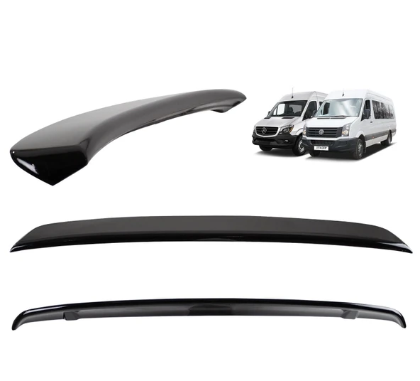 AUTOGP Vw crafter bagaj üstü spoiler siyah boyalı plastik 2006 / 2018 ürün görseli 1