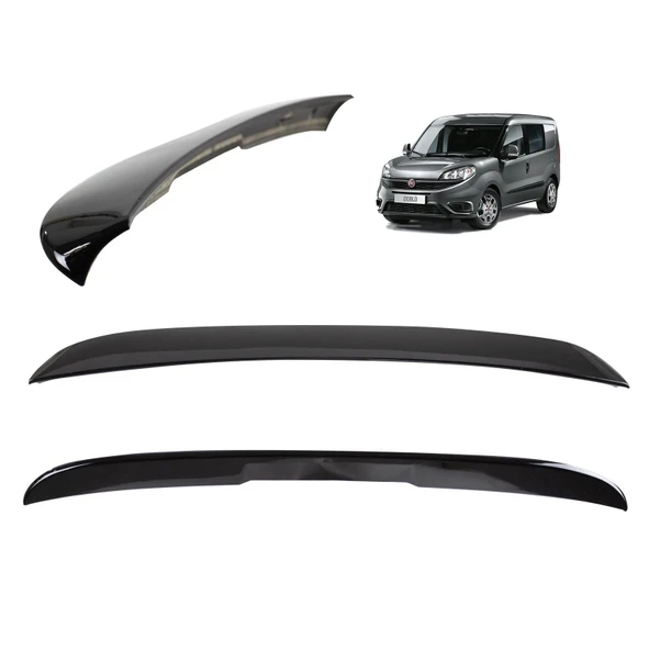 AUTOGP Fiat doblo 2 3 bagaj üstü spoiler siyah boyalı plastik 2010 / 2022 ürün görseli 1