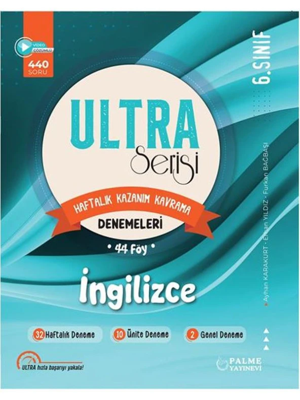 PALME 6.SINIF ULTRA İNGİLİZCE HAFTALIK KAZANIM KAVRAMA DENEMELERİ ürün görseli 1