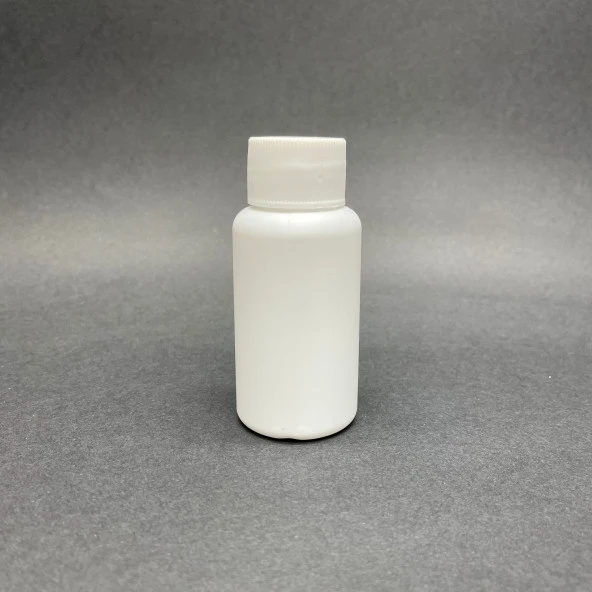 50 cc Beyaz PE Plastik Şişe  - Beyaz Kapaklı- 50ml Kapaklı Plastik Şişe- x 10 Adet ürün görseli 1