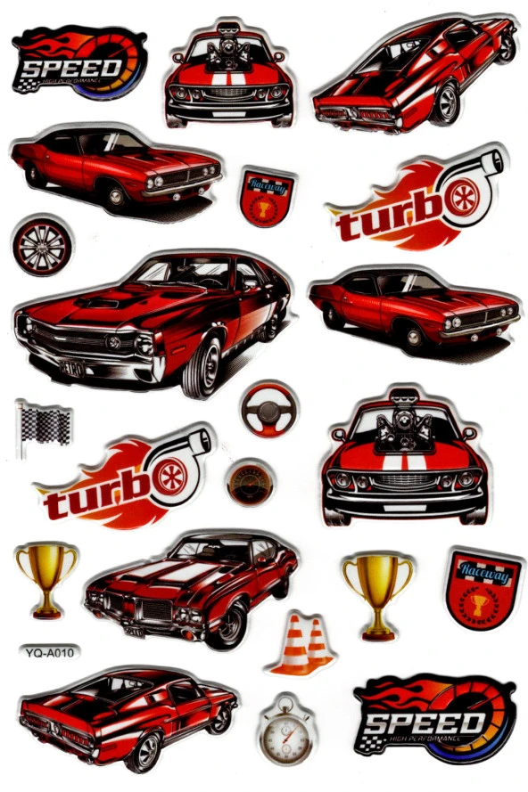 Sticker Kabartmalı Stiker Defter Planlayıcı Etiket (YQA010)-20x14cm - Klasik Araba Turbo ürün görseli 1
