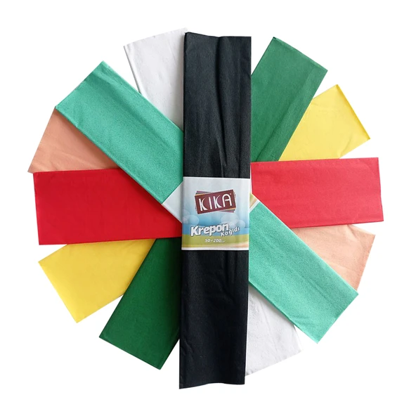 Krapon Kağıdı 50x200cm Karışık Renkli 10lu pk Kika ürün görseli 1