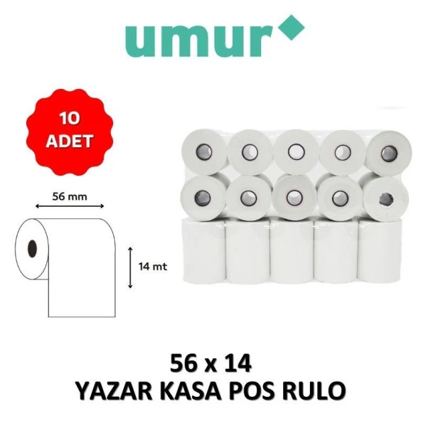 Umur Yazar Kasa Pos Rulosu 56mm x 14mt - 10 Adet ürün görseli 1