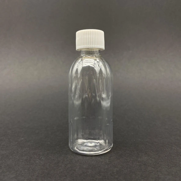 50 cc Kısa Plastik Şişe  - Beyaz Kapaklı- 50ml Kapaklı Pet Şişe- x 10 Adet ürün görseli 1