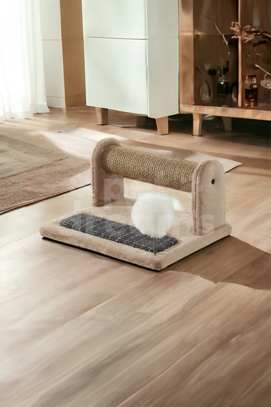 Pet Dreams Jimmy 1. Sınıf Kaliteli Kedi Tırmalama Tahtası ve Ponponlu Oyuncak ürün görseli 1