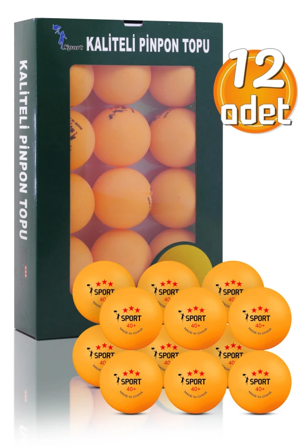 12 Adet 3 Yıldız Kutulu 40+ Gazlı Pinpon Topu Turuncu Masa Tenisi Topu Pingpong Topu ürün görseli 1