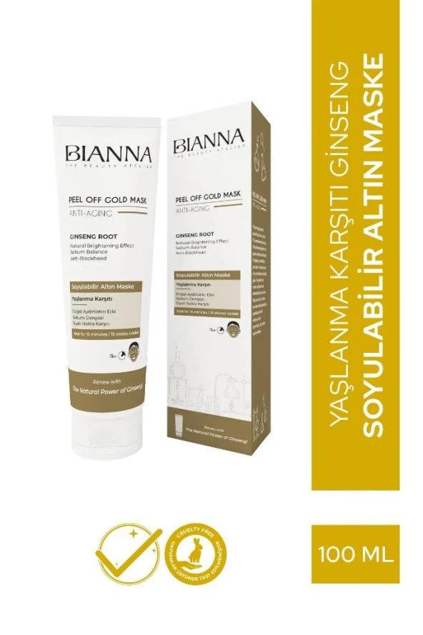 Bianna AntiAging Yaşlanma Karşıtı Siyah Nokta Karşıtı Soyulabilir Maske Giensang 100 ML ürün görseli 1